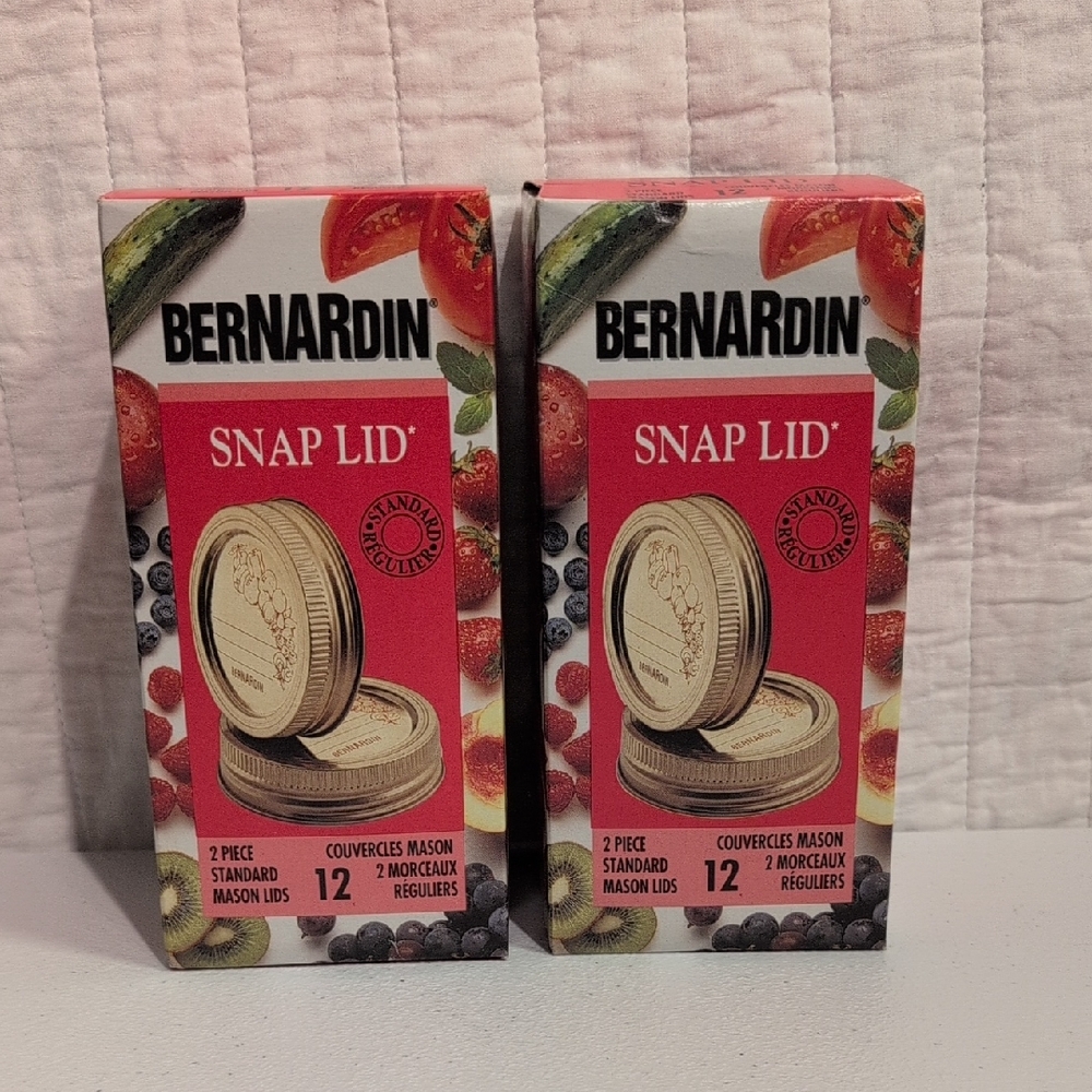 2x Bernardin Snap Lid Mason Jar Lids